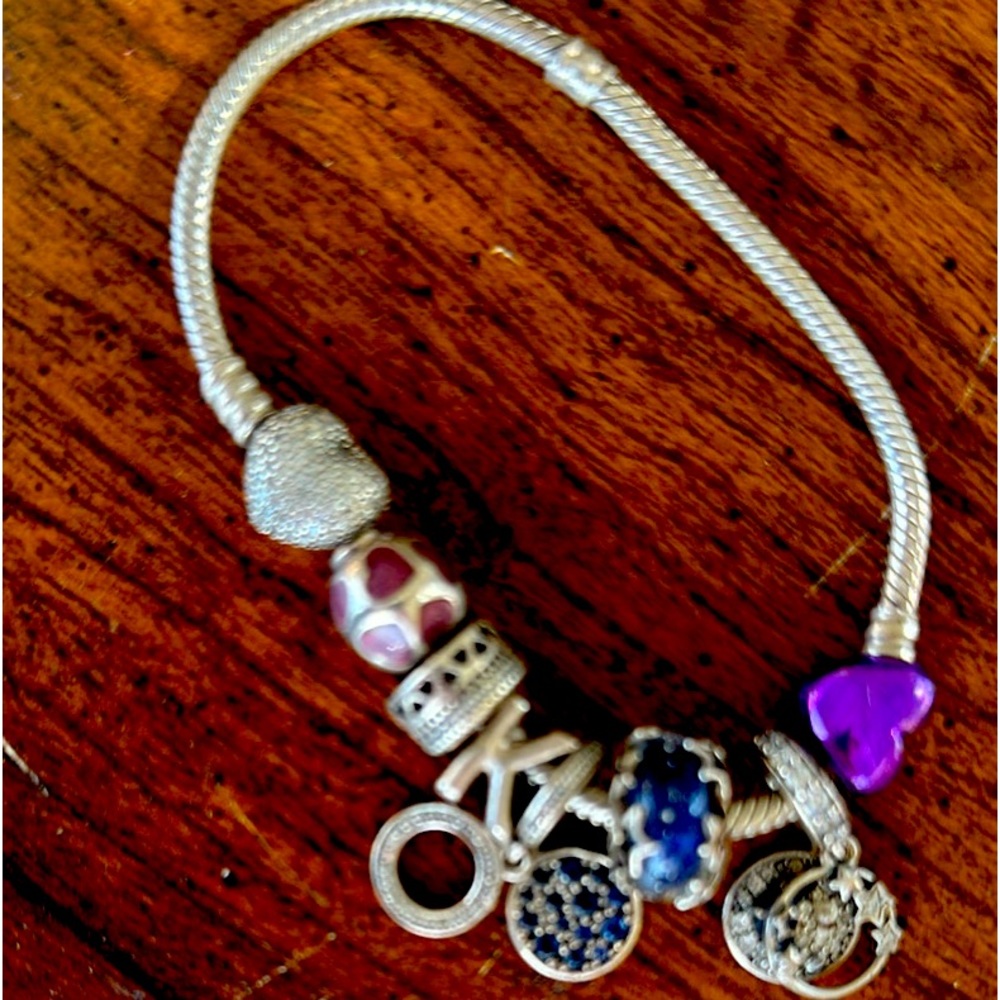 Pandora bracelet with charms